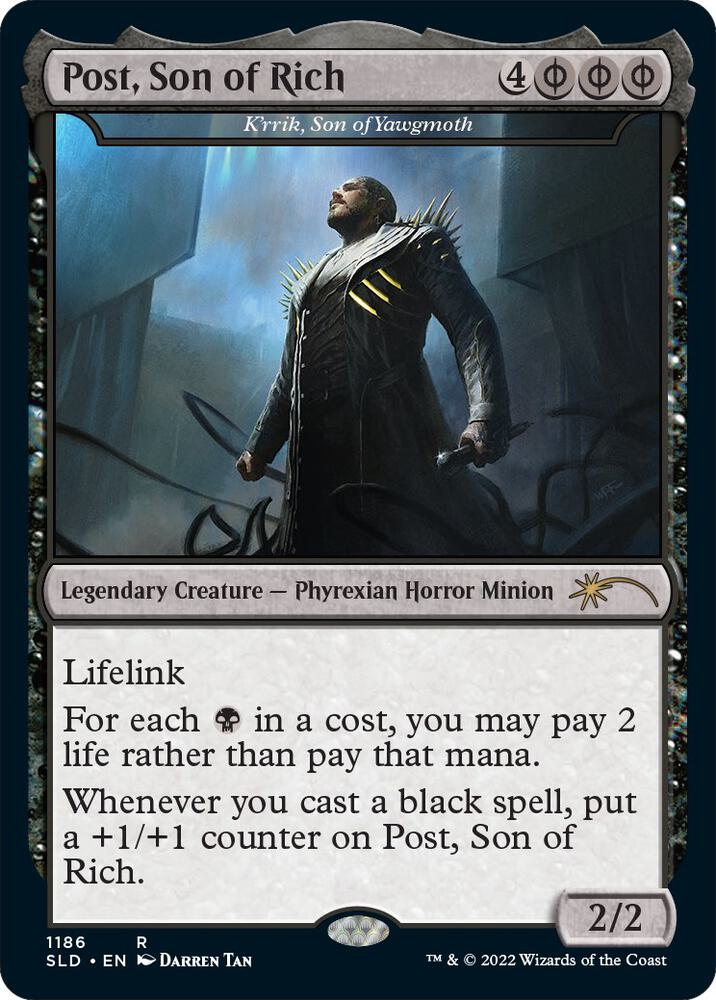 Post, Son of Rich // K'rrik, Son of Yawgmoth 1186 (Secret Lair Drop Series)  - Foil | Good Games Morley
