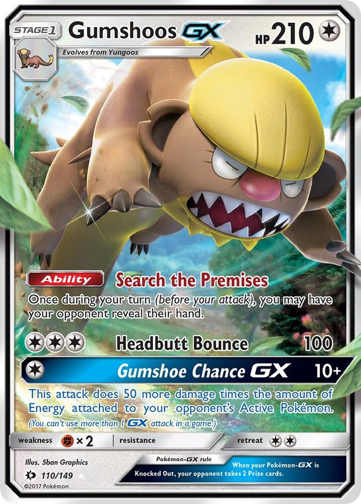 Gumshoos GX 110/149 (SM Base Set)  - Holofoil | Good Games Morley
