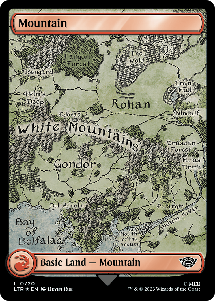 Mountain (720) (Surge Foil) [The Lord of the Rings: Tales of Middle-Earth] | Good Games Morley