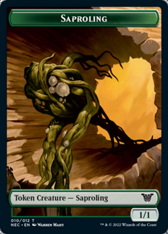 Saproling // Spirit (002) Double-Sided Token [Kamigawa: Neon Dynasty Commander Tokens] | Good Games Morley