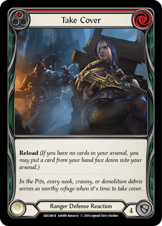 Take Cover (Red) [ARC048-R] (Arcane Rising)  1st Edition Rainbow Foil | Good Games Morley