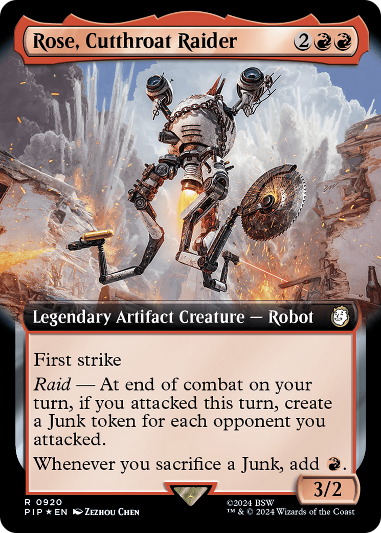 Rose, Cutthroat Raider (Extended Art) (Surge Foil) [Fallout] | Good Games Morley