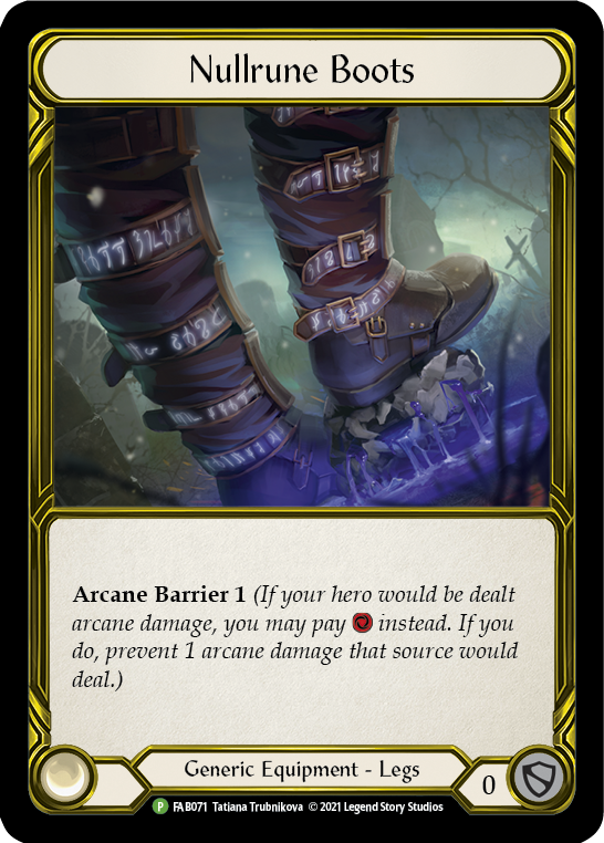 Nullrune Boots (Golden) [FAB071] (Promo)  Cold Foil | Good Games Morley