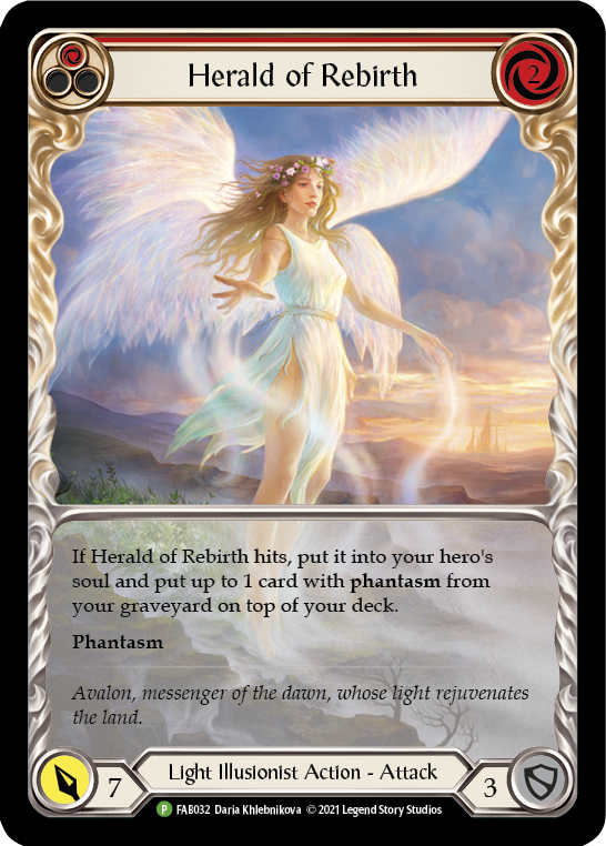 Herald of Rebirth (Red) [FAB032] (Promo)  Rainbow Foil | Good Games Morley