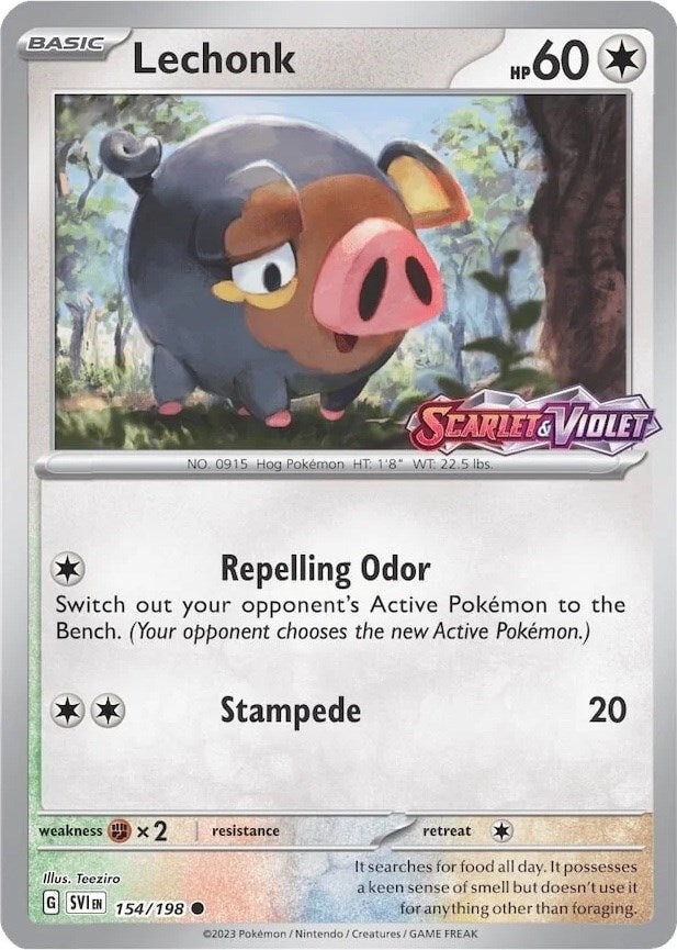 Lechonk (154/198) (Store Promo) [Scarlet & Violet: Black Star Promos] | Good Games Morley