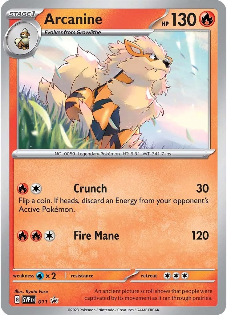 Arcanine (011) [Scarlet & Violet: Black Star Promos] | Good Games Morley