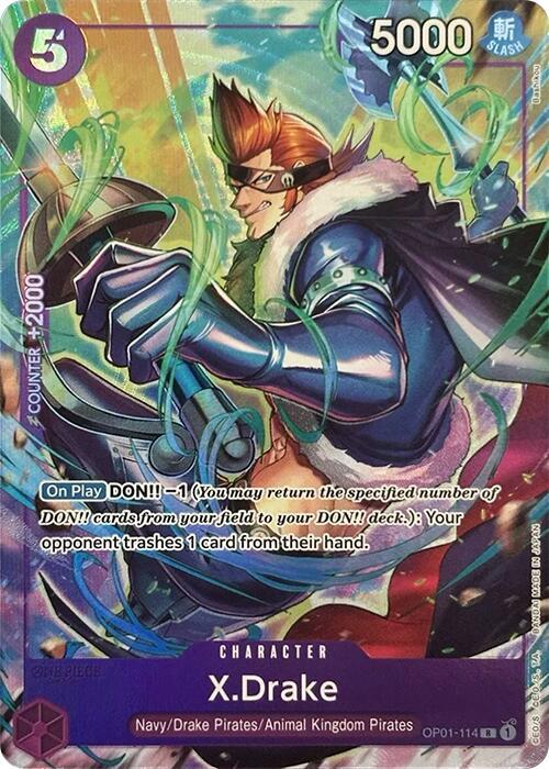 X.Drake (PCC Vol.2) OP01-114 (One Piece Promotion Cards)  - Alternate Art Foil | Good Games Morley