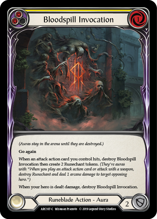 Bloodspill Invocation (Yellow) [ARC107-C] (Arcane Rising)  1st Edition Normal | Good Games Morley
