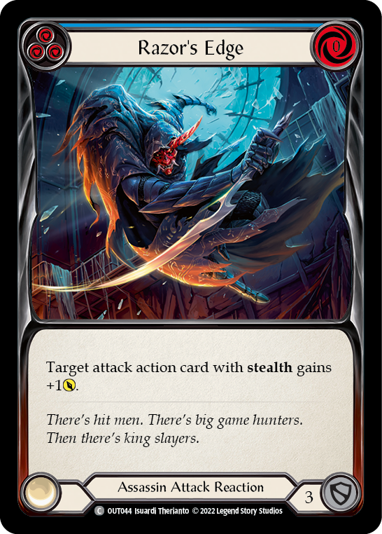 Razor's Edge (Blue) [OUT044] (Outsiders)  Rainbow Foil | Good Games Morley