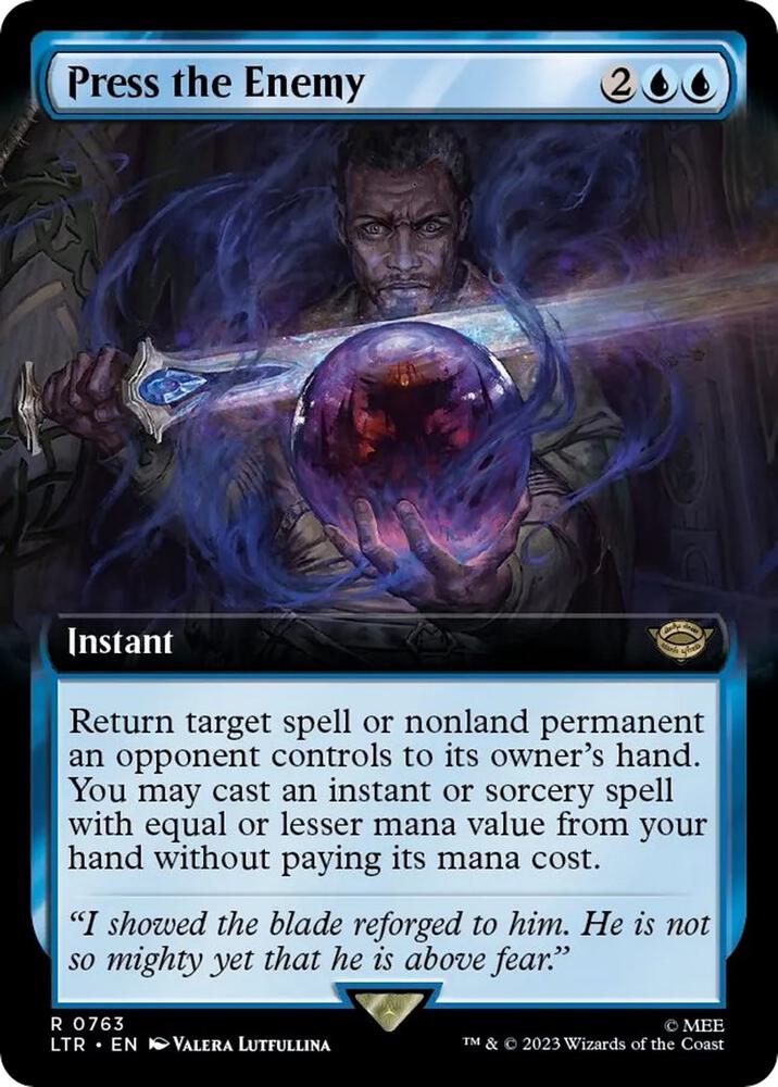 Press the Enemy 763/281 (Universes Beyond: The Lord of the Rings: Tales of Middle-earth)  - Extended Art Surge Foil | Good Games Morley