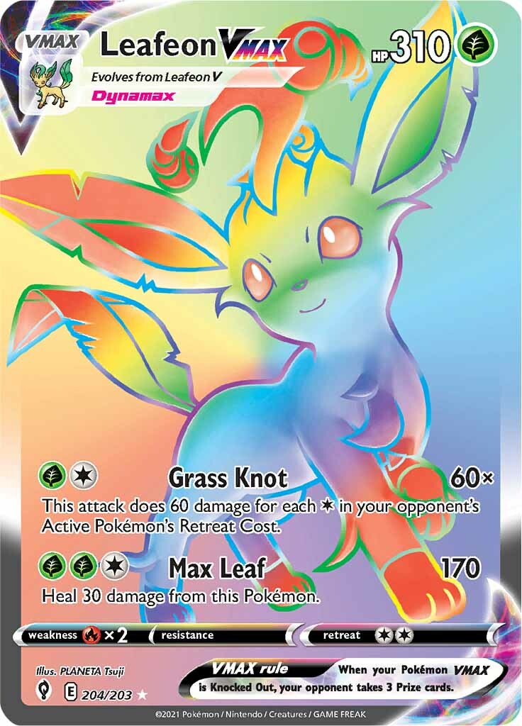 Leafeon VMAX (204/203) [Sword & Shield: Evolving Skies] | Good Games Morley