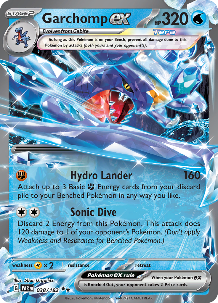 Garchomp ex (038/182) [Scarlet & Violet: Paradox Rift] | Good Games Morley