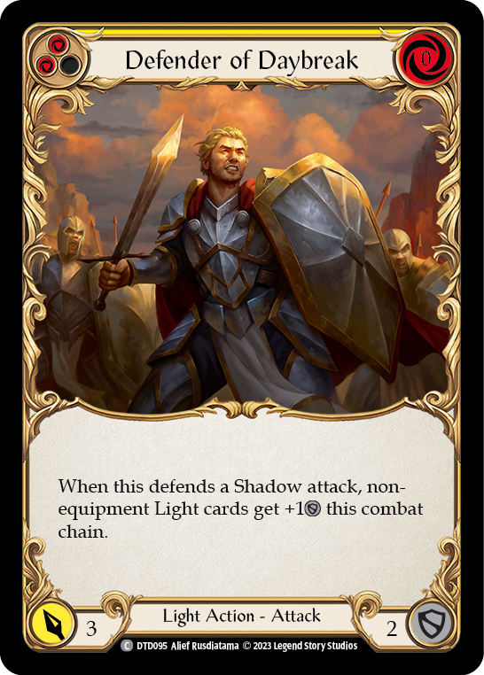 Defender of Daybreak (Yellow) [DTD095] (Dusk Till Dawn)  Rainbow Foil | Good Games Morley