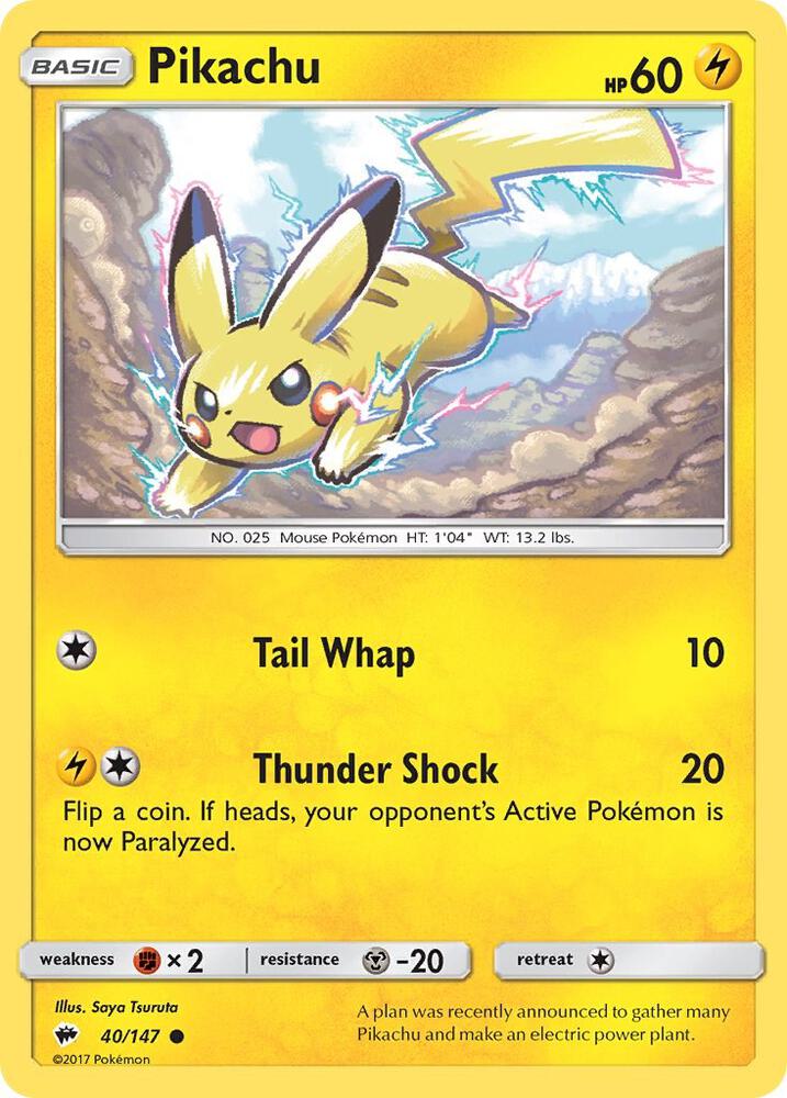 Pikachu 40/147 (SM - Burning Shadows)  | Good Games Morley
