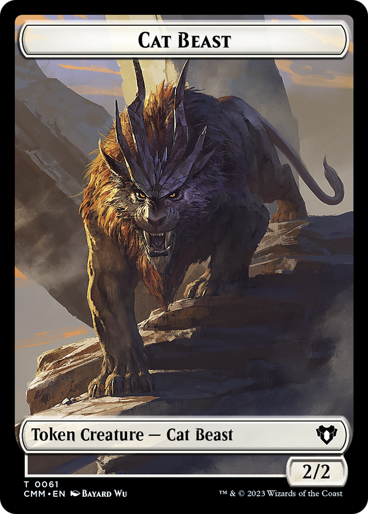 Cleric // Cat Beast Double-Sided Token [Commander Masters Tokens] | Good Games Morley