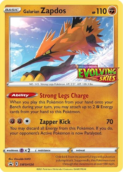Galarian Zapdos (SWSH124) (Prerelease Promo) [Sword & Shield: Black Star Promos] | Good Games Morley