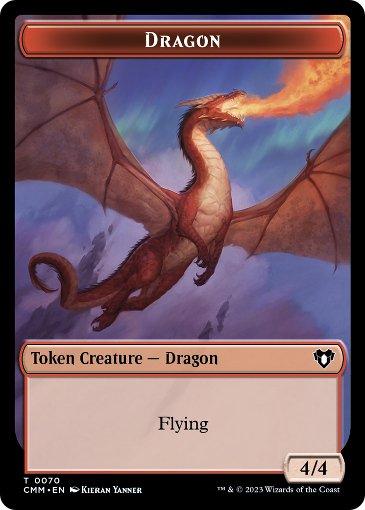 Dragon // Kor Ally Double-Sided Token [Commander Masters Tokens] | Good Games Morley