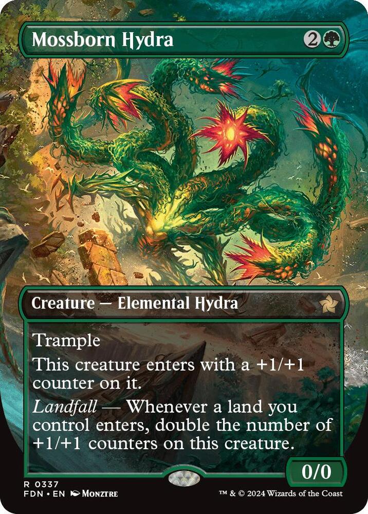 Mossborn Hydra 337/291 (Foundations)  - Borderless Foil | Good Games Morley