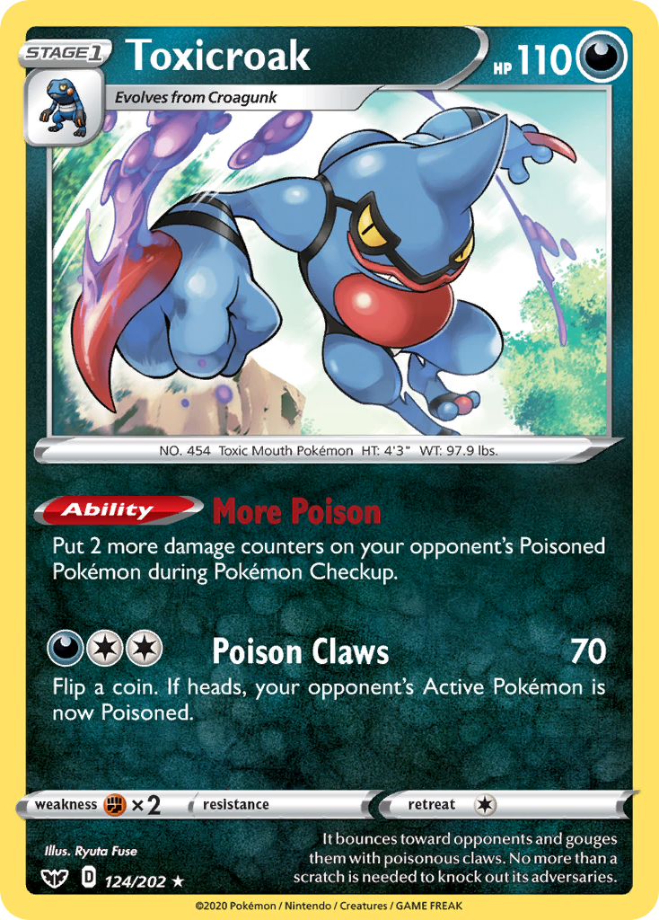 Toxicroak (124/202) [Sword & Shield: Base Set] | Good Games Morley