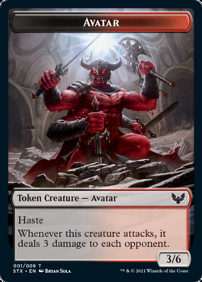 Elemental // Avatar Double-Sided Token [Strixhaven: School of Mages Tokens] | Good Games Morley