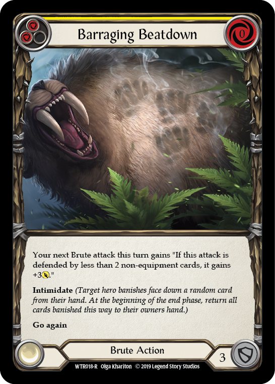 Barraging Beatdown (Yellow) [WTR018-R] (Welcome to Rathe)  Alpha Print Rainbow Foil | Good Games Morley