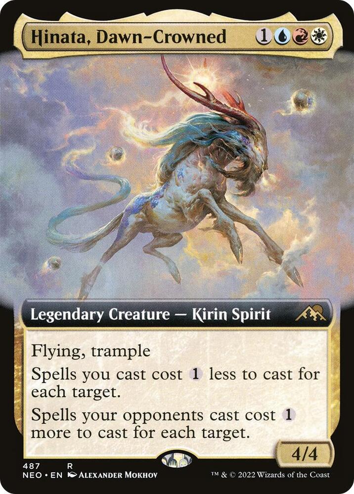 Hinata, Dawn-Crowned 487 (Kamigawa: Neon Dynasty)  - Extended Art Foil | Good Games Morley