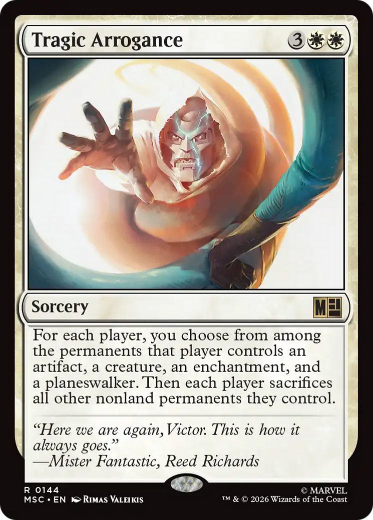 Tragic Arrogance (Surge Foil) [Marvel Super Heroes Commander] | Good Games Morley