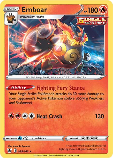 Emboar 025/163 (SWSH05: Battle Styles)  - Holofoil | Good Games Morley
