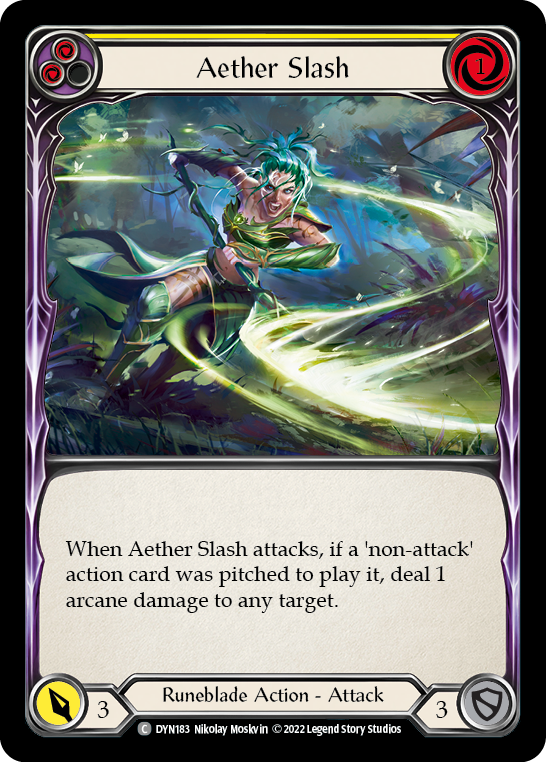 Aether Slash (Yellow) [DYN183] (Dynasty)  Rainbow Foil | Good Games Morley