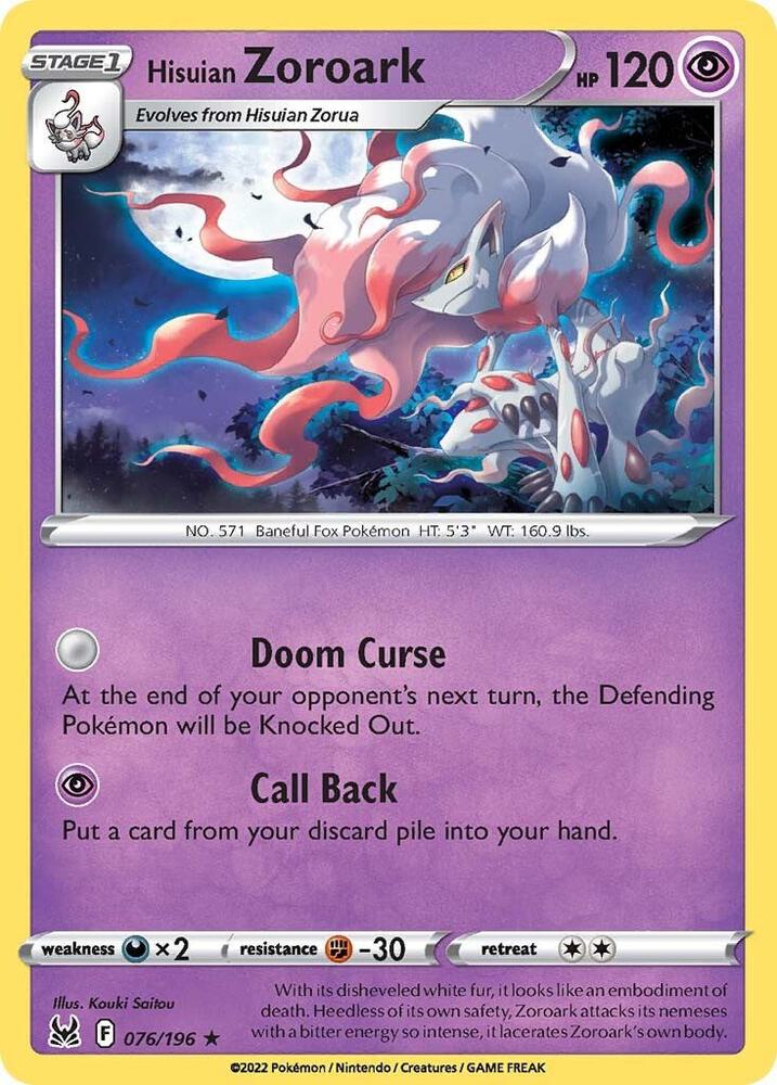 Hisuian Zoroark 076/196 (SWSH11: Lost Origin)  - Holofoil | Good Games Morley
