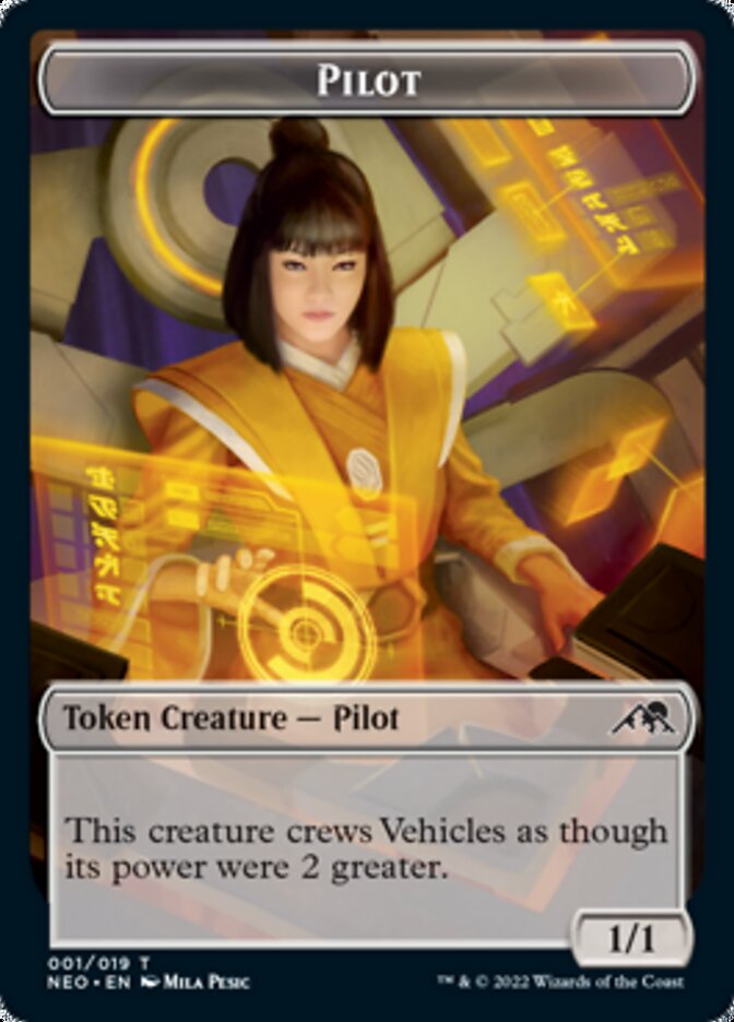 Spirit (002) // Pilot Double-Sided Token [Kamigawa: Neon Dynasty Tokens] | Good Games Morley