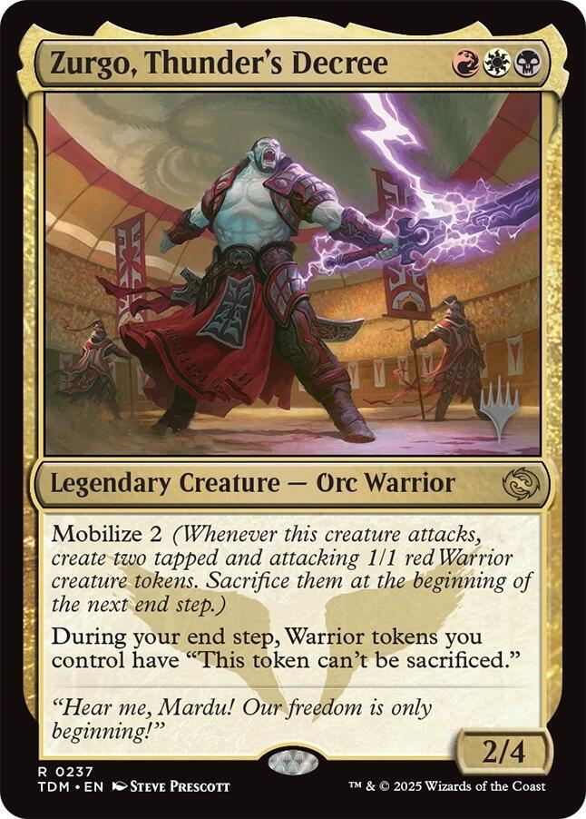 Zurgo, Thunder's Decree 237 (Promo Pack: Tarkir: Dragonstorm)  - Foil | Good Games Morley