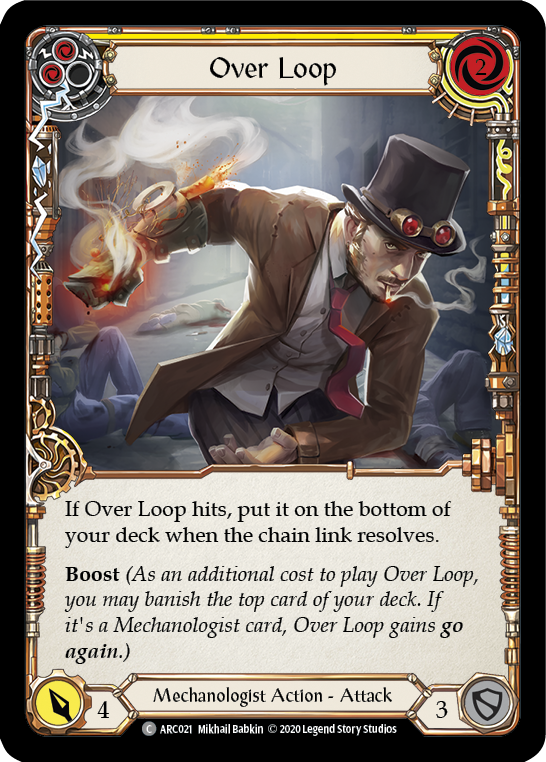 Over Loop (Yellow) [U-ARC021] (Arcane Rising Unlimited)  Unlimited Rainbow Foil | Good Games Morley
