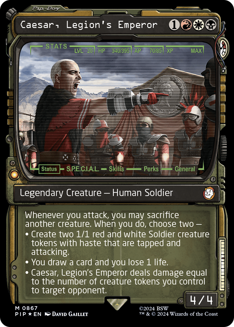 Caesar, Legion's Emperor (Showcase) (Surge Foil) [Fallout] | Good Games Morley
