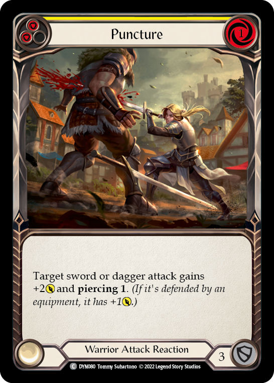 Puncture (Yellow) [DYN080] (Dynasty)  Rainbow Foil | Good Games Morley