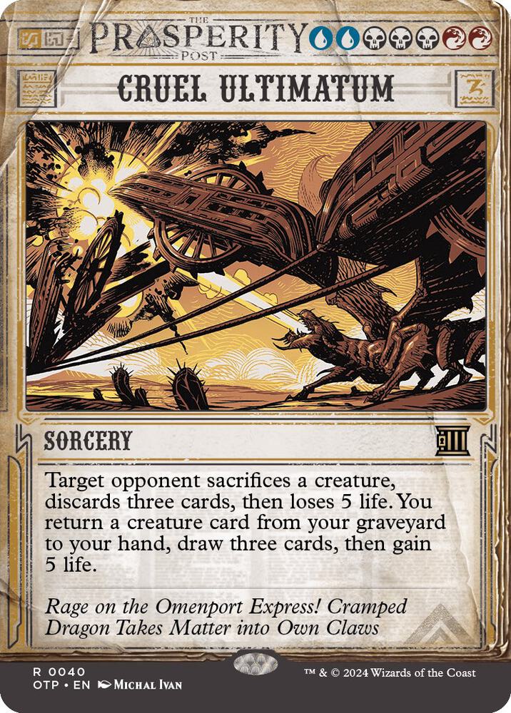 Cruel Ultimatum 40/65 (Outlaws of Thunder Junction: Breaking News)  - Showcase Foil | Good Games Morley