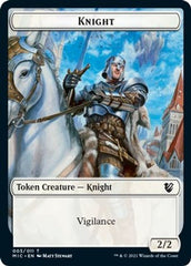 Wolf // Knight Double-Sided Token [Innistrad: Midnight Hunt Commander Tokens] | Good Games Morley