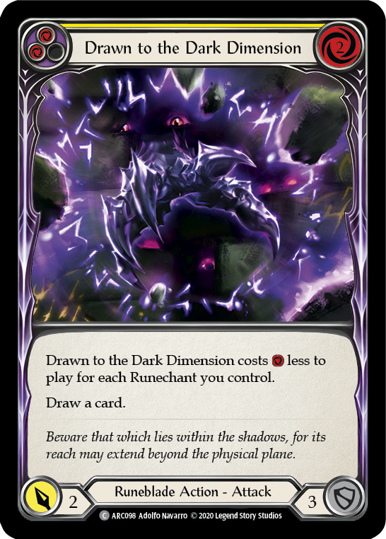 Drawn to the Dark Dimension (Yellow) [U-ARC098] (Arcane Rising Unlimited)  Unlimited Rainbow Foil | Good Games Morley