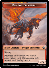 Dragon Elemental // Treasure Double-Sided Token [Outlaws of Thunder Junction Commander Tokens] | Good Games Morley