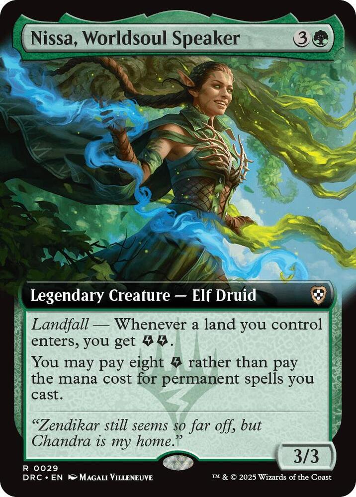 Nissa, Worldsoul Speaker 29/187 (Commander: Aetherdrift)  - Extended Art | Good Games Morley