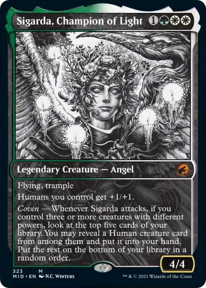 Sigarda Champion of Light Showcase 323/277 (Innistrad: Midnight Hunt)  | Good Games Morley