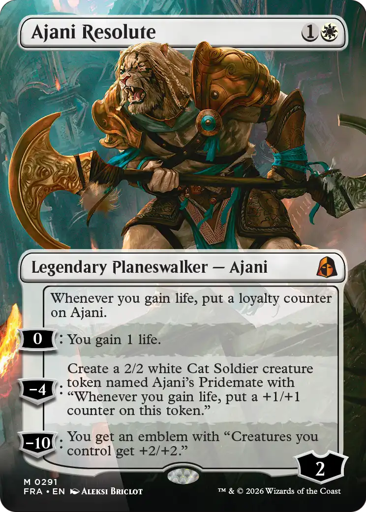 Ajani Resolute (Borderless) [Reality Fracture] | Good Games Morley