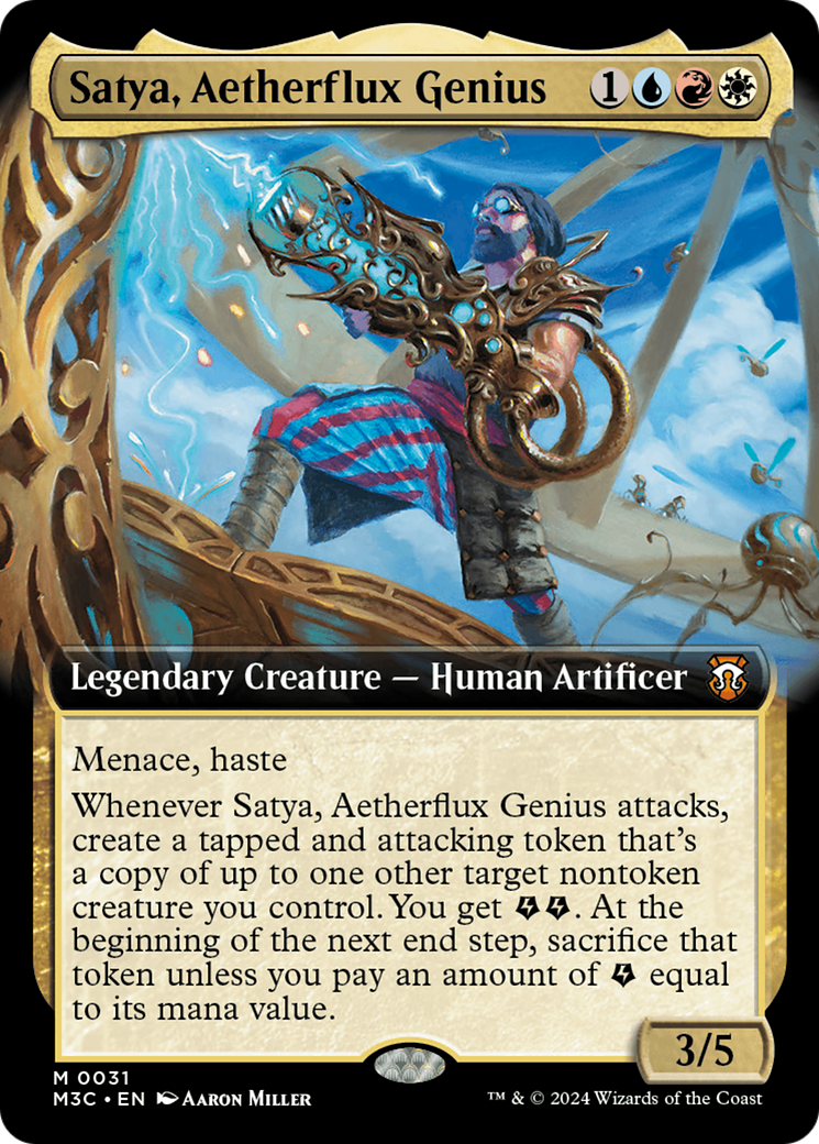 Satya, Aetherflux Genius (Extended Art) [Modern Horizons 3 Commander] | Good Games Morley