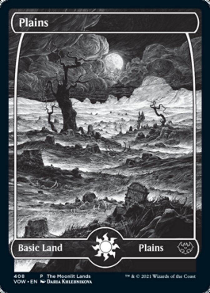 Plains (The Moonlit Lands) (Foil Etched) [Innistrad: Crimson Vow Promos] | Good Games Morley