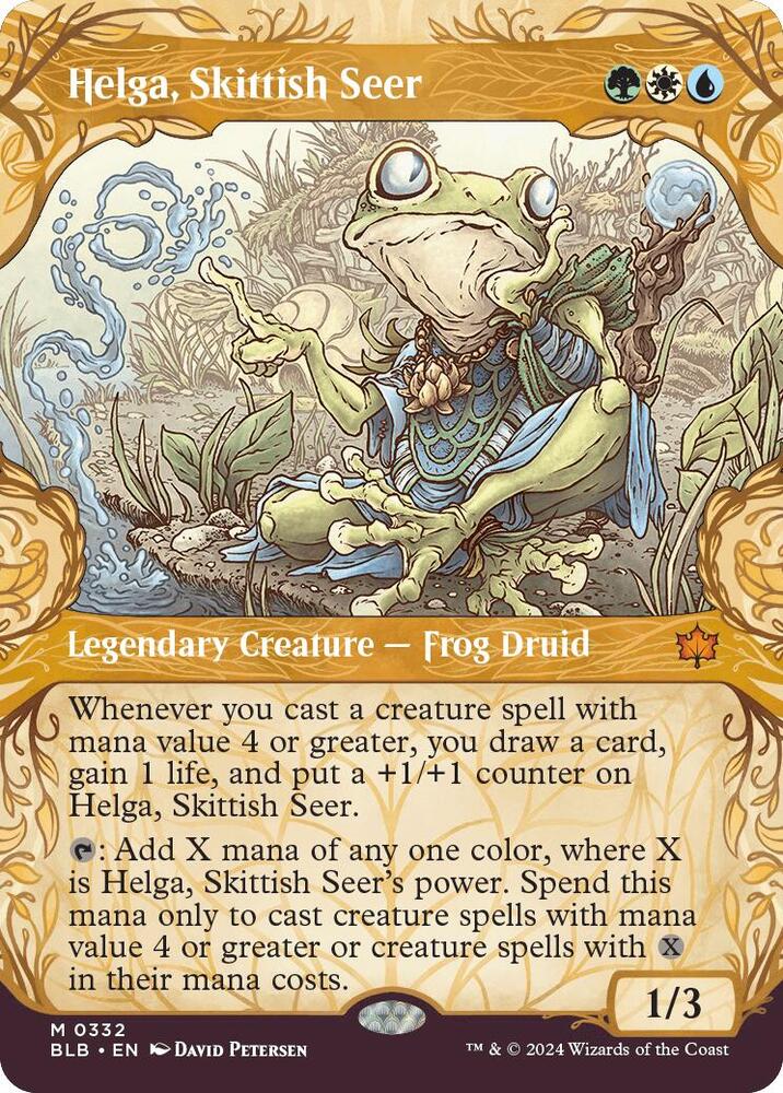 Helga, Skittish Seer 332 (Bloomburrow)  - Showcase Foil | Good Games Morley