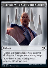 Clue // Teferi, Who Slows the Sunset Emblem Double-Sided Token [Innistrad: Midnight Hunt Tokens] | Good Games Morley