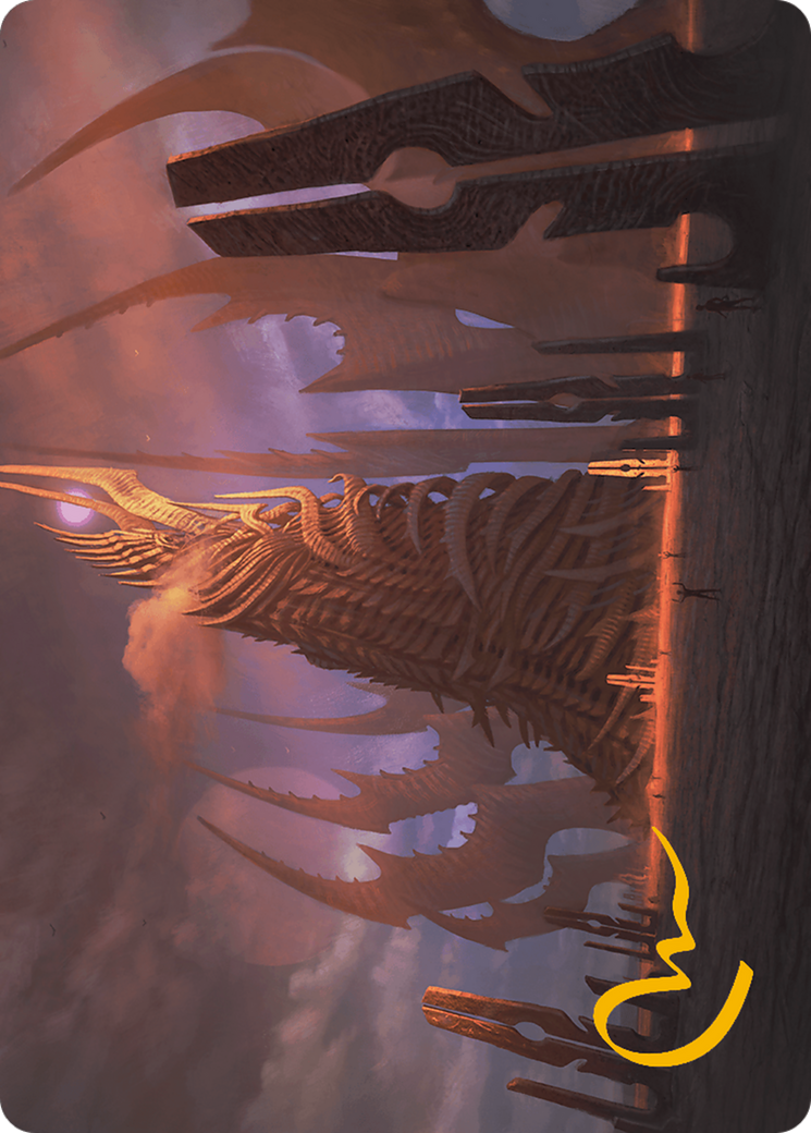 Phyrexian Tower Art Card (Gold-Stamped Signature) [Modern Horizons 3 Art Series] | Good Games Morley