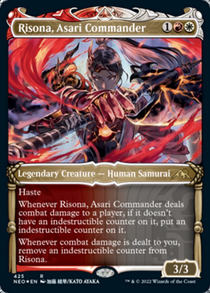 Risona, Asari Commander (Showcase) (Foil Etched) [Kamigawa: Neon Dynasty] | Good Games Morley