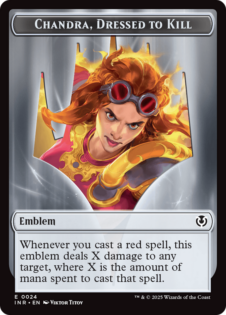 Human (0014) // Emblem - Chandra, Dressed to Kill Double-Sided Token [Innistrad Remastered Tokens] | Good Games Morley