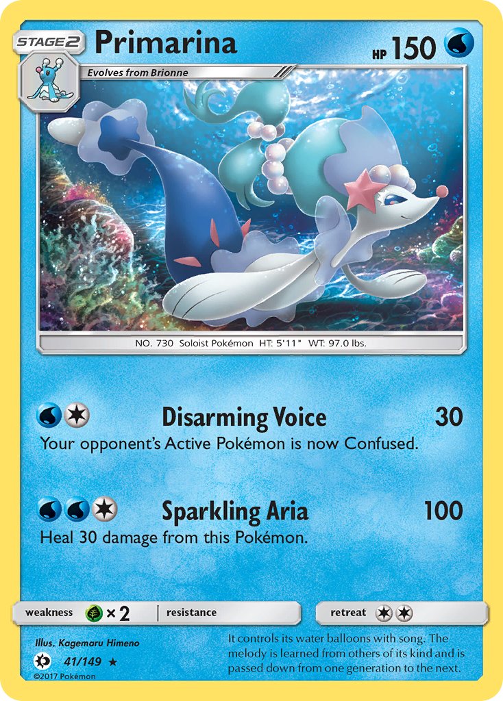 Primarina (41/149) (Theme Deck Exclusive) [Sun & Moon: Base Set] | Good Games Morley